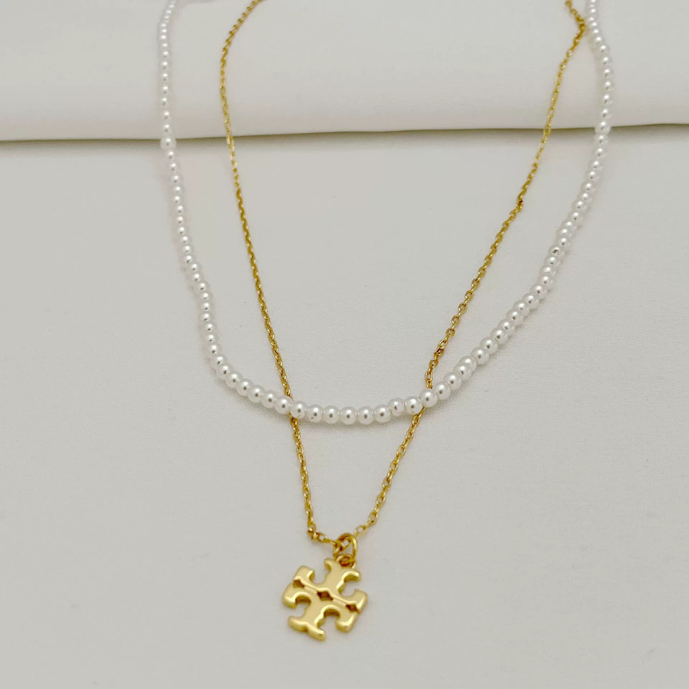 Tory Burch Round Bead Necklace Charming